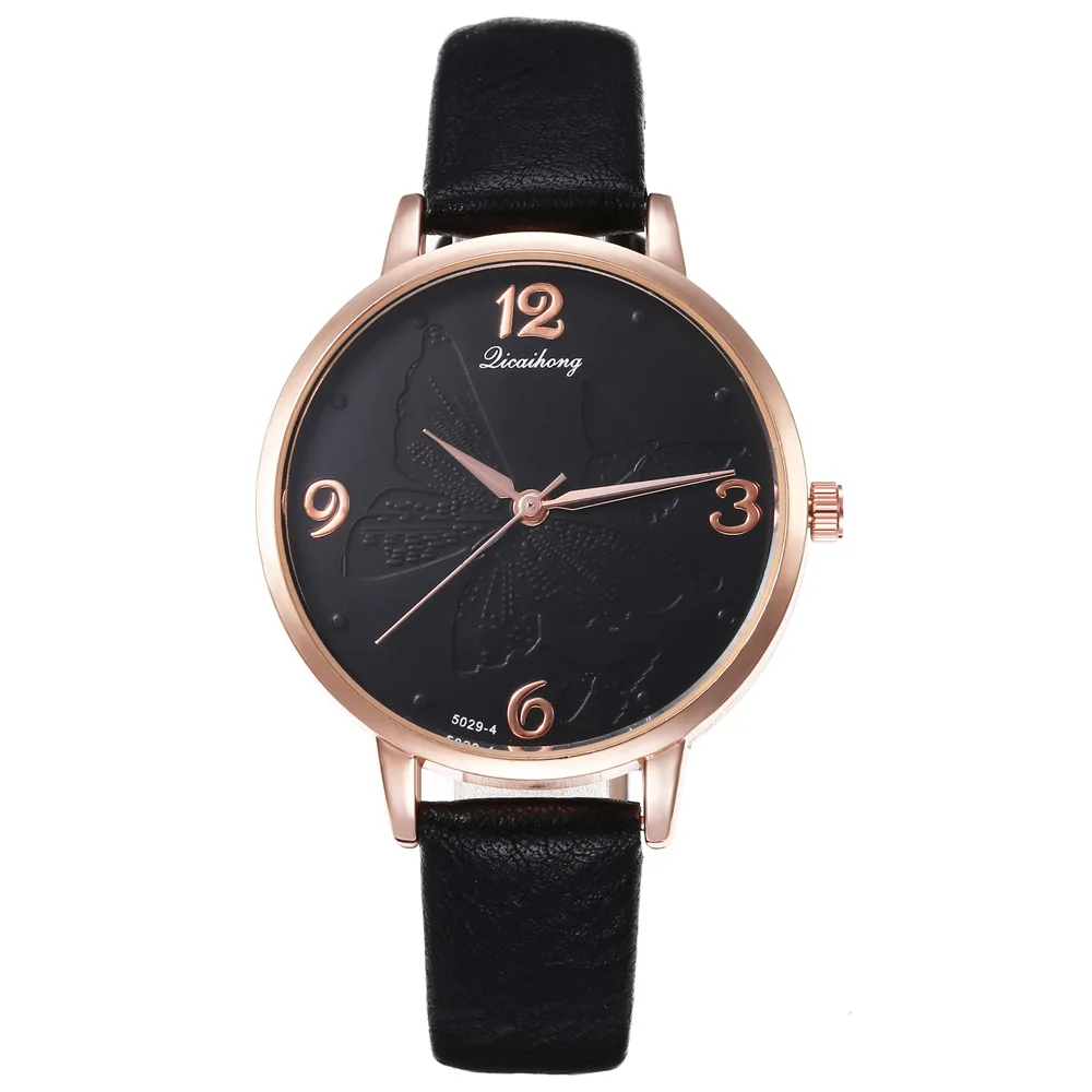 

Wristwatch Women Watch Butterfly Dial Bracelet Watches Ladies Leather Quartz Women Female Clock Dress Wristwatches Reloj Mujer