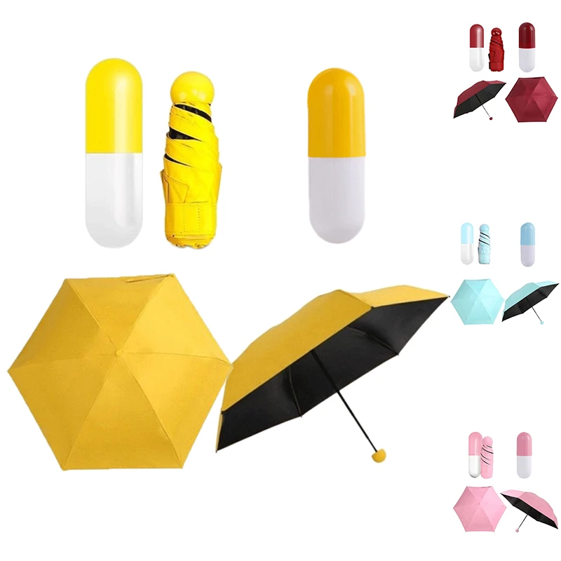

Capsule Umbrella Mini Light Small Pocket Umbrellas Anti-UV Folding Parasol Sunshade Umbrellas