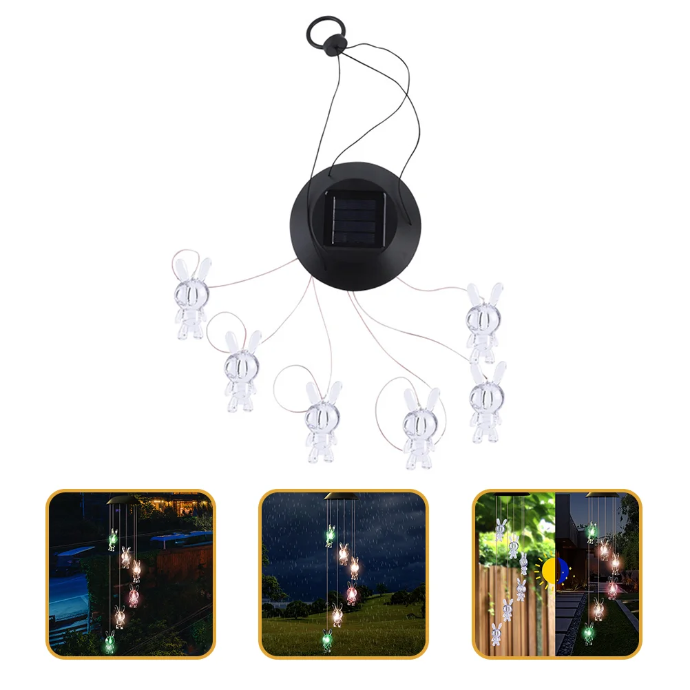 

Waterproof Solar-powered Wind Chime Lamp Rabbit Solar Wind Chime Garden Light