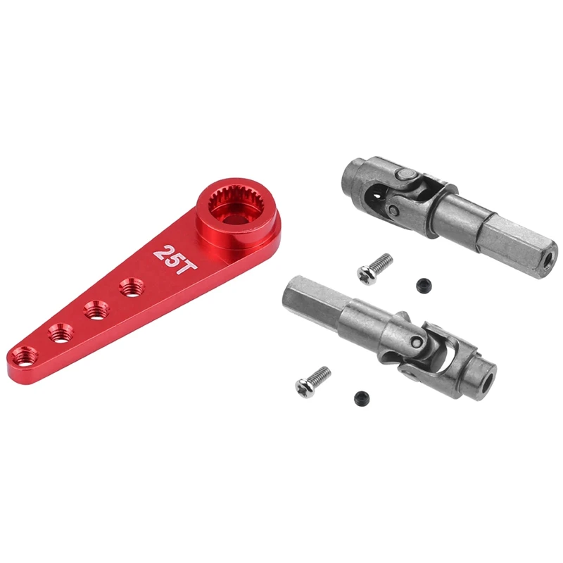 

2 комплекта запчастей для радиоуправляемого автомобиля: 1 шт. обновленный металлический рычаг руля WPL1627R 25T и 1 комплект универсального приво...