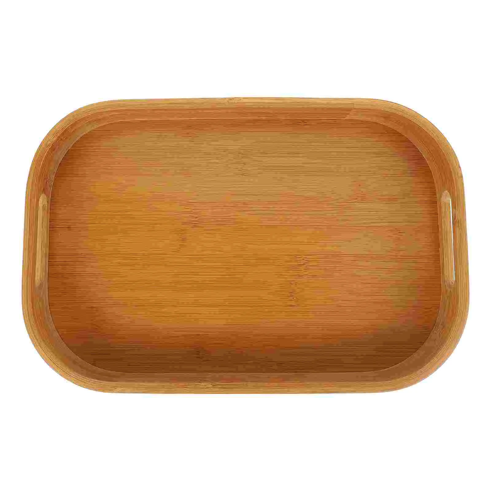 

Tray Wood Platter Breakfast Serving Table Ottoman Coffee Handles Bamboo Tea Trays Wooden Food Bread Baking Lunch Rectangular