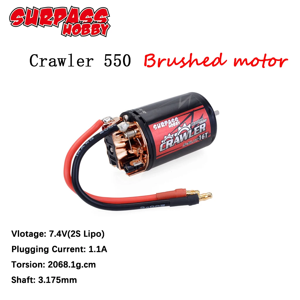 Машинка монстр-Трак Surpasshobby 550 С щеточным двигателем, 5 ячеек, 10T, 12T, 16T, 20T для tamiya Kyosho, TRAXXAS, Redcat WLtoys 1/10