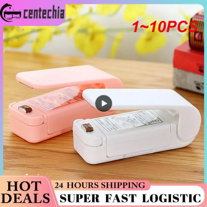 

1~10PCS Mini Heat Bag Sealing Machine Package Sealer Bags Thermal Plastic Food Bag Closure Portable Sealer Packing Kitchen
