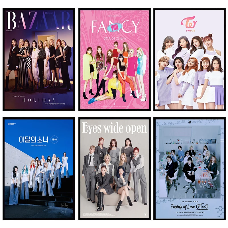 

Twice Kpop Posters Popular Idol Girl Band Group Rapper Music Singer Canvas Painting Wall Art Prints Picture for Room Home Decor