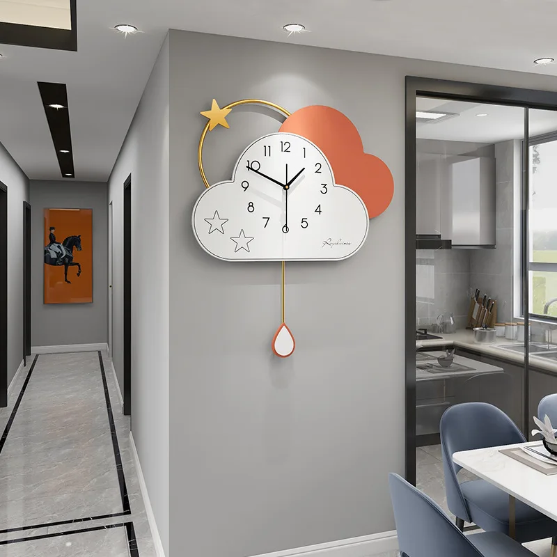 

Simple Light Luxury Wall Clock Household Wall Watch Silent Clock Creative Living Room Wall Hanging Clock Home Decoration