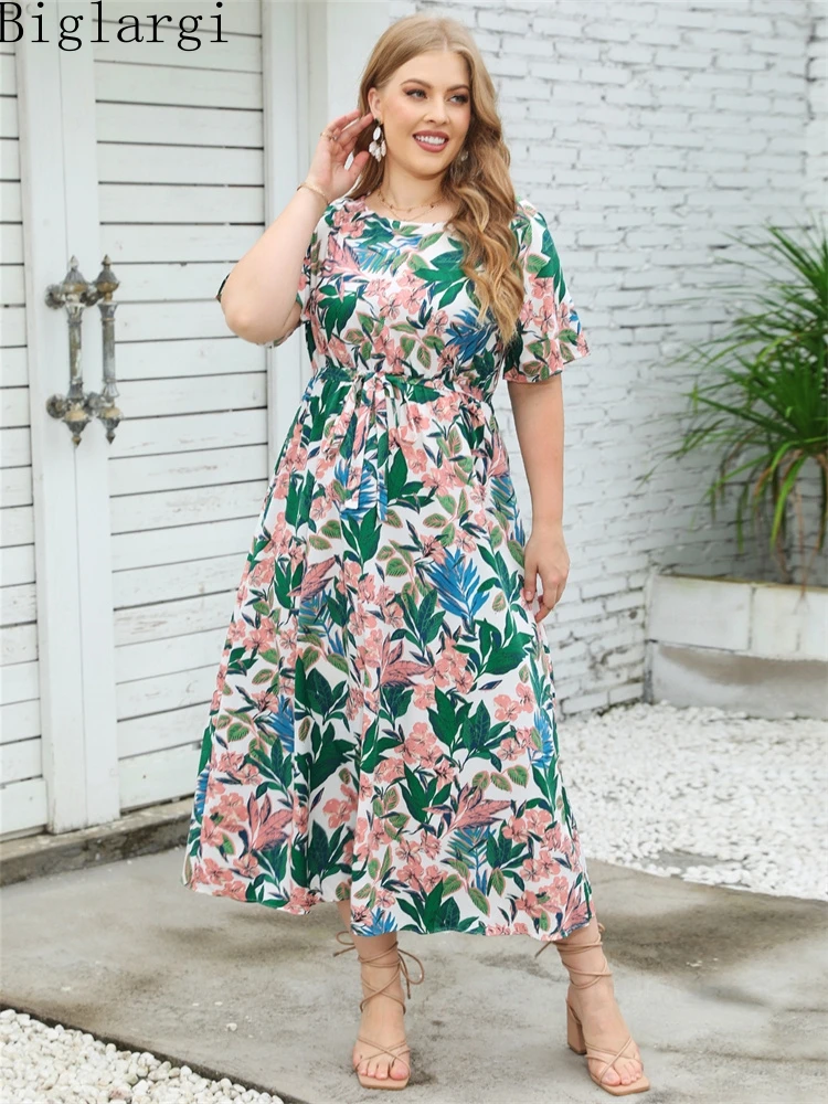 

Женское Цветочное платье с завышенной талией, свободного покроя