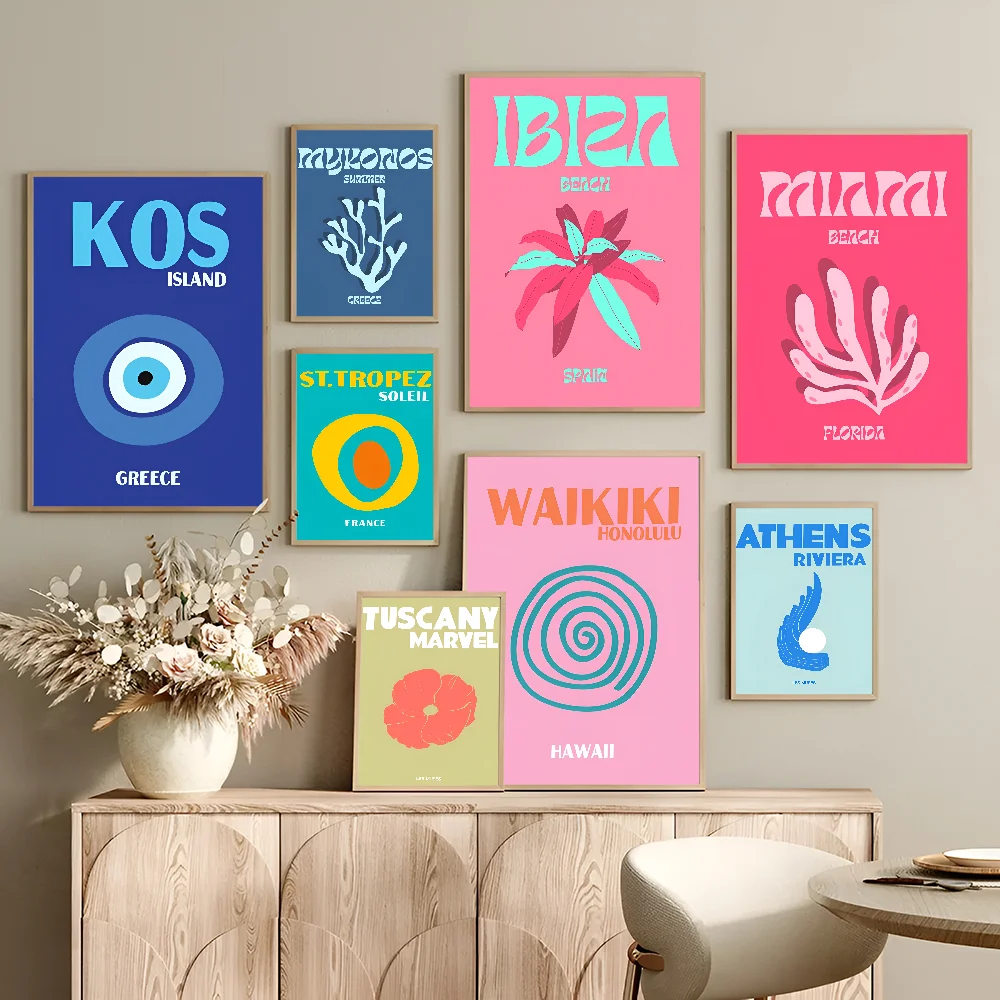 Современные живописные путешествия Миконо Пальма Майами настенное искусство