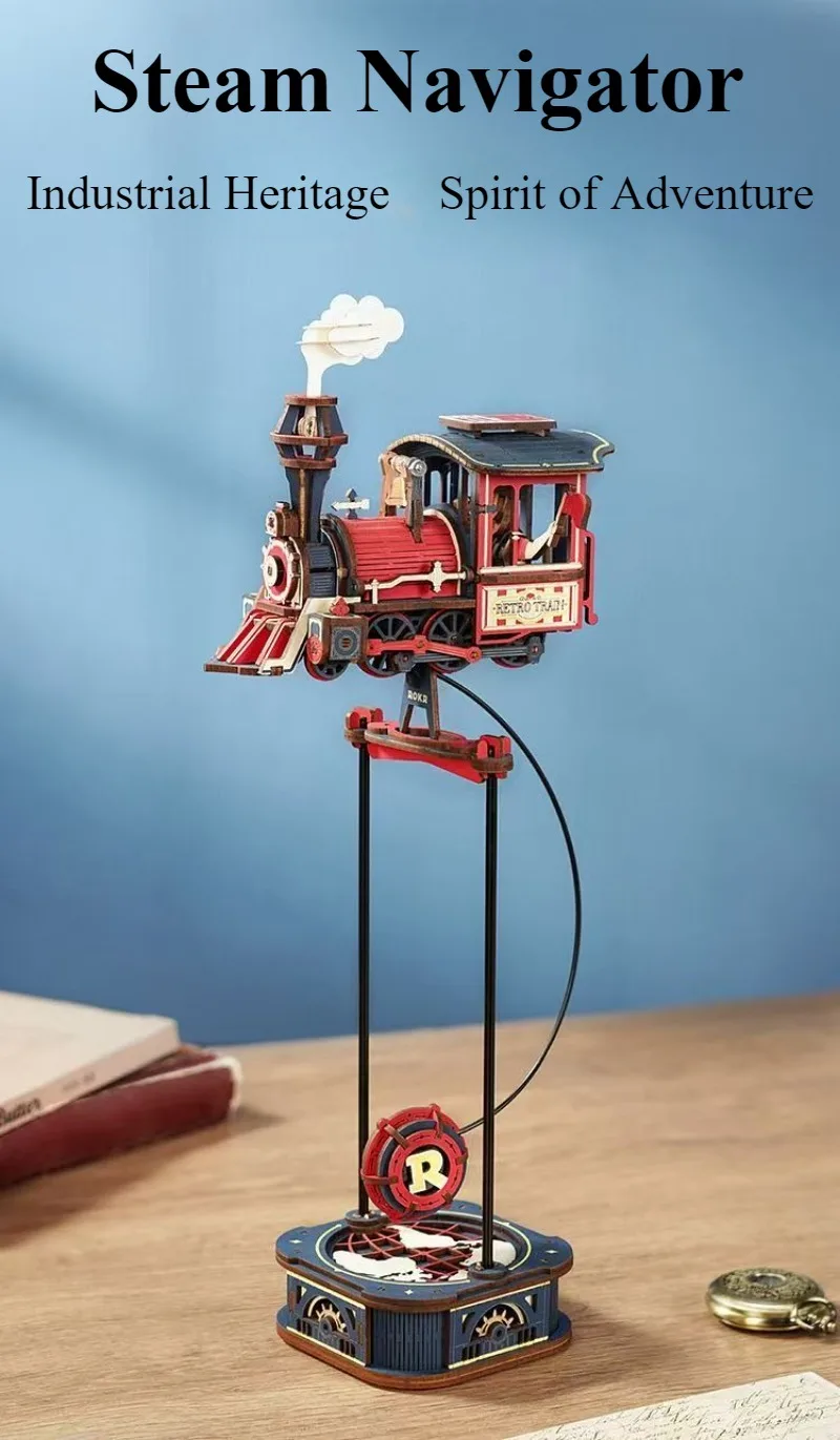 Фото Новая оригинальная сборная модель Robotime Gravity Swing Steam Navigator / Maritime Fisherman: настольное украшение, коллекционный предмет, подарок №2
