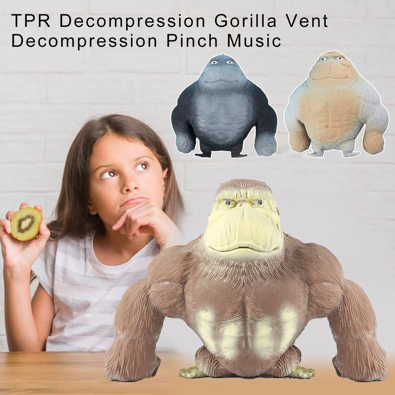 

Big Orangutan Squeeze Vent Squeezing Stress Relief Toys Elastic Toy Animals High Fidget Gorilla Anti-stress Gift Child S3c0