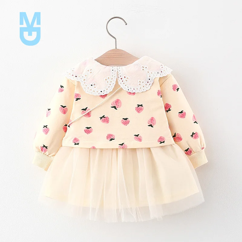 

Новинка 2022, осеннее платье для маленьких девочек, одежда, платья принцессы с длинным рукавом, повседневные платья для маленьких девочек, оде...