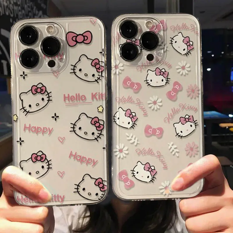 Чехол Sanrio Hello Kitty KT с бантом на голову для Infinix Note 40 Pro Zero 30 Hot 40i Smart 8 7 Tecno Spark20