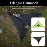 camping hammock giant aerial camping hammock travel sleeping swing bed multi person outdoor triangle hammock nylon rope garden