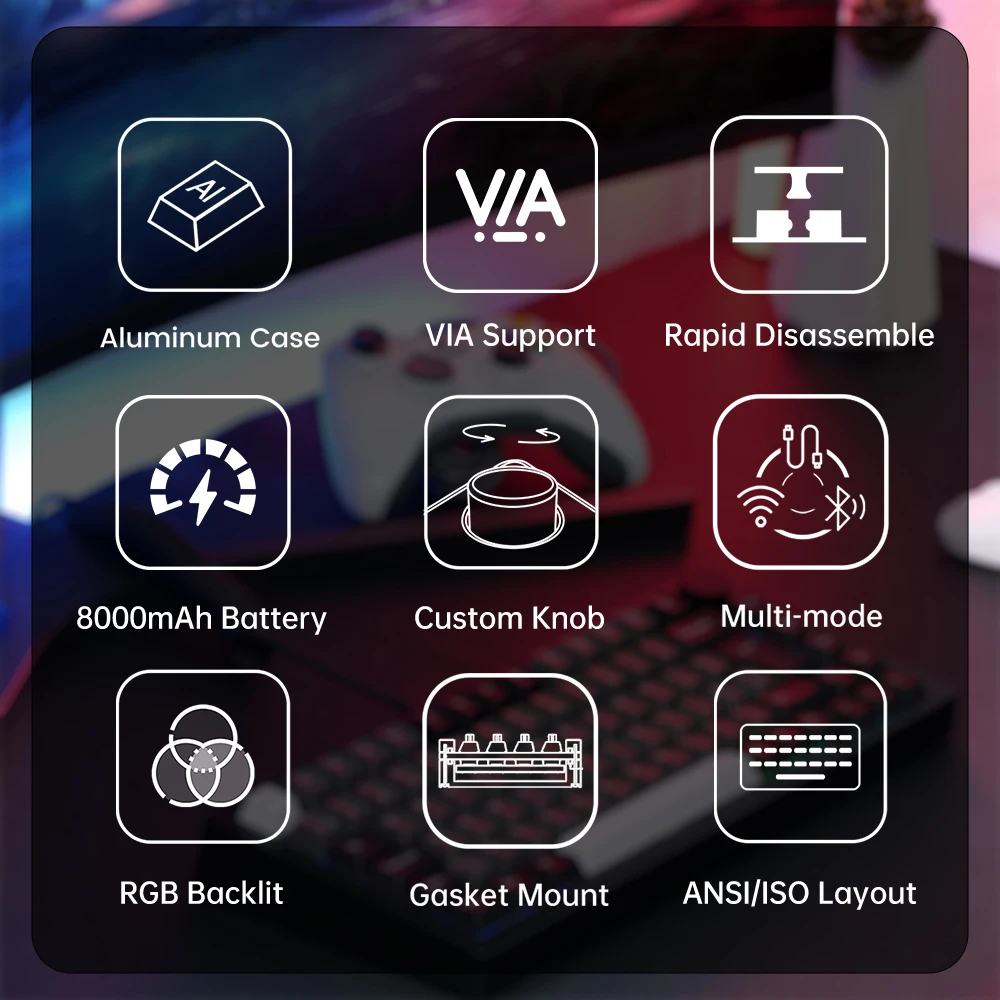 Akko MonsGeek M1 V5 Трехрежимная механическая клавиатура Barebone Kit VIA 75% 3/5 контактов