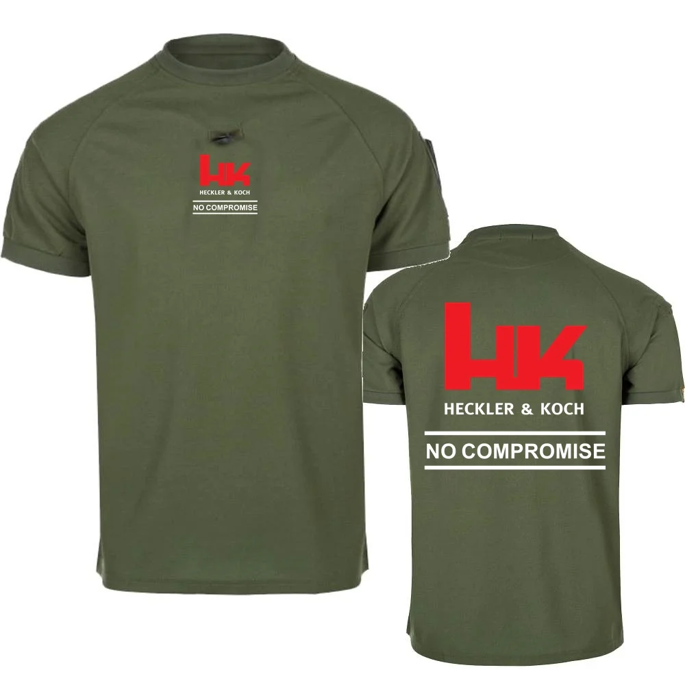 Мужская футболка с логотипом HK Heckler Koch Firearms без компромиссии повседневные топы