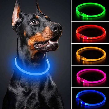 Usb Charge Luminous Dog Collar Led Night Glowing Battery Dog Loss Prevention Puppy Accessories Supplies Articles For Pets 1