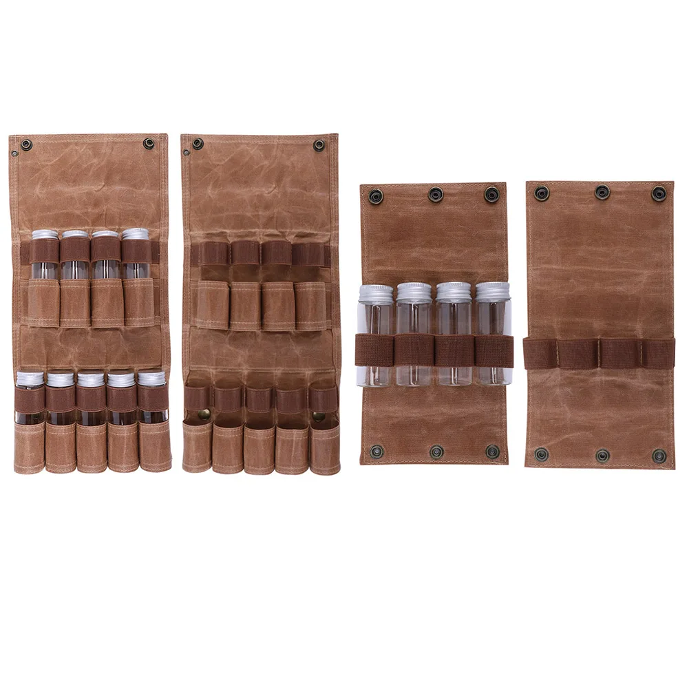 

Outdoor Portable Camping Spice Bottles Set with Storage Bag Seasoning Glass Jars Kitchenware Tourism Nature Hike Tableware Sets
