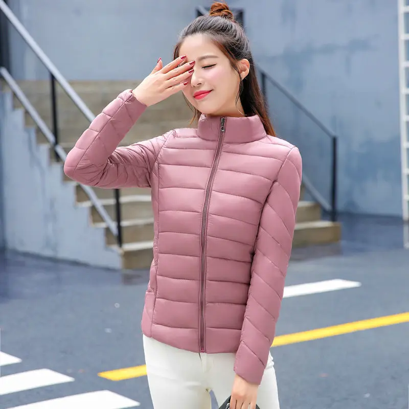 Light Duck Down Puffer Coat Women 2022 Autumn Coats Warm Duck Down Female Casual Jacket Stand Collar Pocket Lady Slim Jacket 3XL