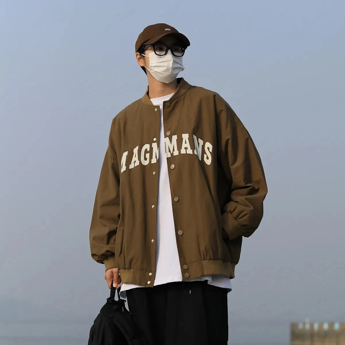 All Match Versatile Spring Autumn Fashion Men's Solid Casual T-Shirt Loose Pockets Punching Jacket Coat Cool Boy Soft Warm