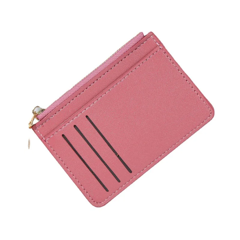 1PC Ultra-Thin Women Men Credit ID Card Holder PU Leather Zipper Fashion Small Wallet Money Bag Case Coin Purse Clip Organizer - купить по