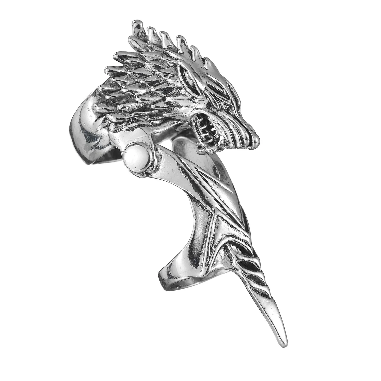 Готические кольца с головой волка на полный палец панк-рок прокрутка сустав