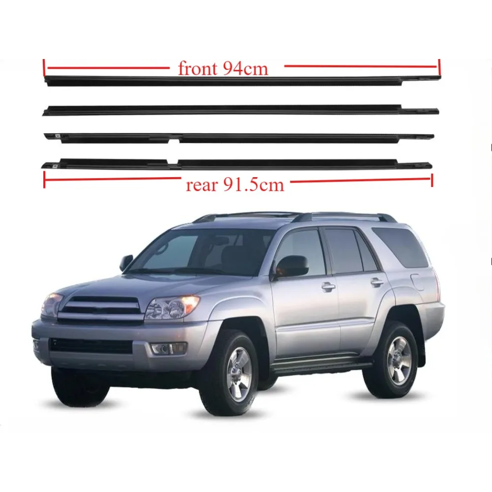 4 шт. черная резина для окон Toyota 4Runner 68161-35060 2003-2007 защитное стекло уплотнитель