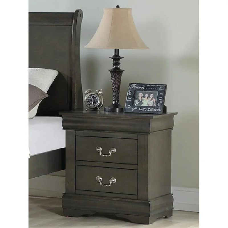 

ACME Louis Philippe Nightstand In Dark Gray 26793 Dark Gray Solid Wood [US Stock]