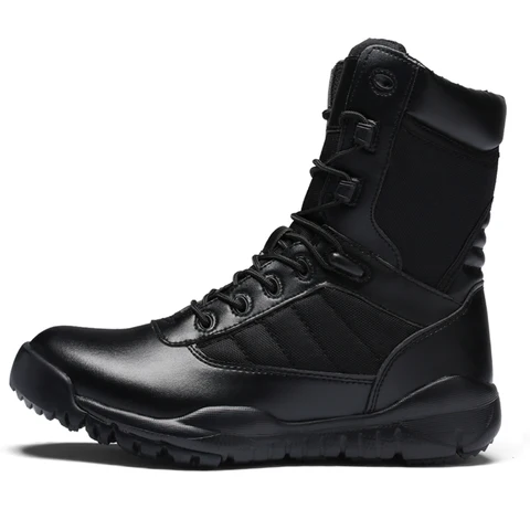 Профессиональные армейские боевые ботинки для мужчин, черные кожаные военные боевые ботинки, мужская кожаная обувь, высококачественные тактические ботинки для мужчин