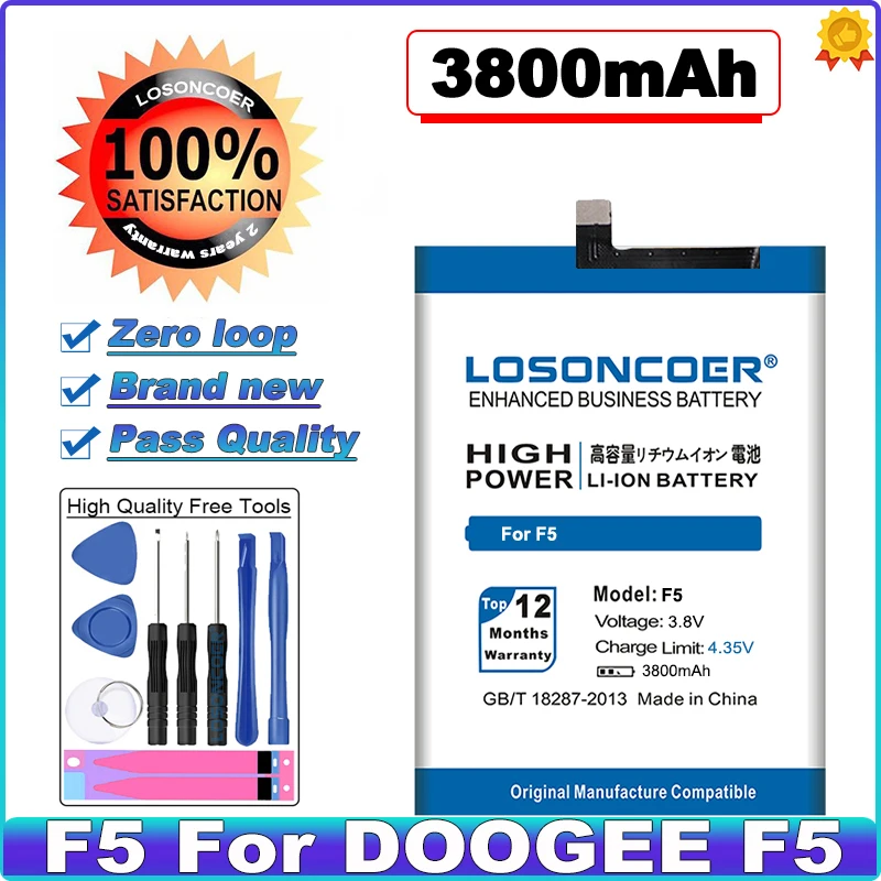 

LOSONCOER Top 3800mAh For Doogee F5 Battery F5 Cell Phone High Quality Batterie Bateri