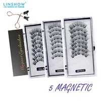 linshow magnetic eyelashes natural look false lashes 100 hand made 5 magnetic eyelash faux cils magnetic natural mink eyelashes