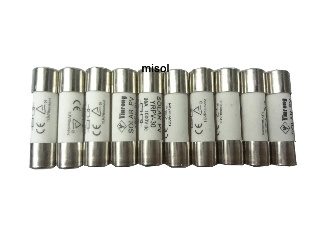 

MISOL / 10 pcs of PV solar fuse 20a 1000VDC fusible 10x38 gPV