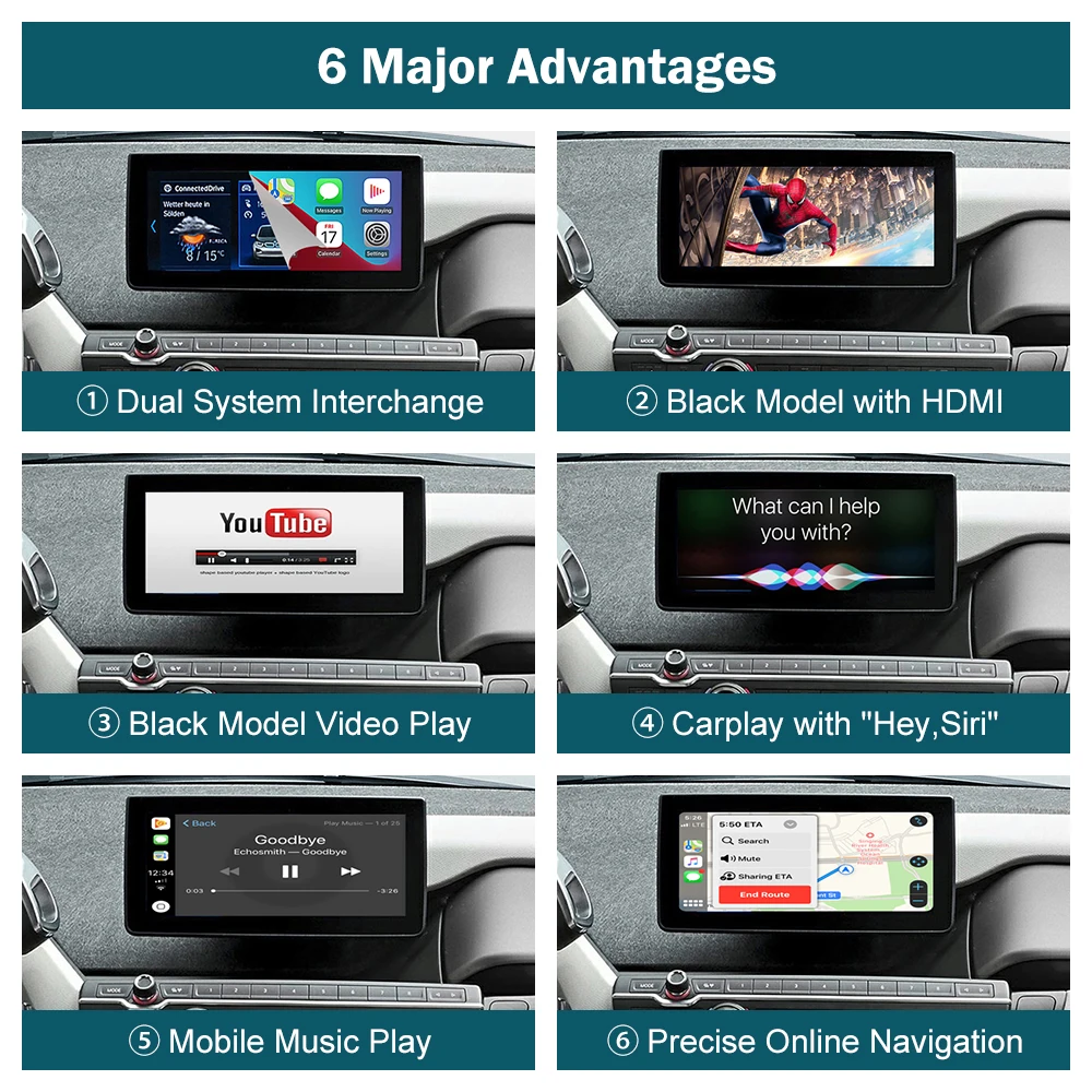 Беспроводной CarPlay для BMW i3 I01 NBT система EVO 2013-2020 с Android Авто Mirror Link AirPlay функция