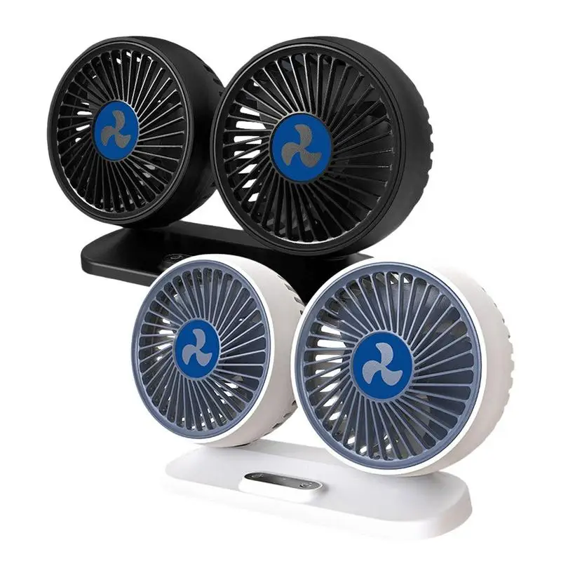 

Dual Head Car Fan 12V/24V Vehicle Fan For SUVs USB Fan For Car 3 Speeds Car Cooling Fan Rotatable Vehicle Fan For Auto RV SUV