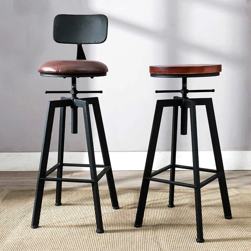 

Американская мебель в стиле ретро для дома, металлическая рама, мягкое кресло со спинкой и высокой спинкой, барные стулья, регулируемые барные стулья с подъемом