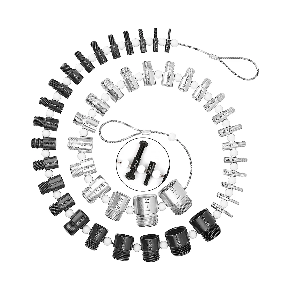 

44 шт., проверка резьбы на гайке и болте-проверка резьбы, стандартный и метрический, наружная резьба, манометр-точные измерения