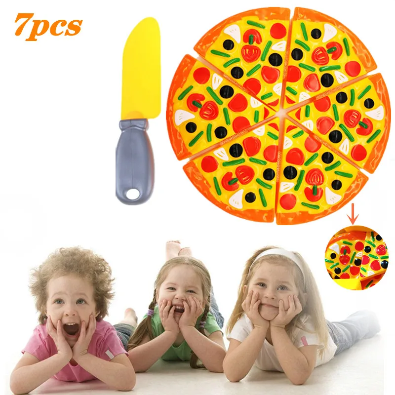 

7 шт., пластиковые игрушки для пиццы, на липучке