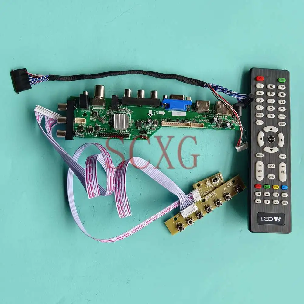 

LCD Controller Board DIY Kit Fit LTN156AT24-501 LVDS 40 Pin Monitor 1366 768 VGA AV USB HDMI-Compatible DVB Digital Signal 15.6"