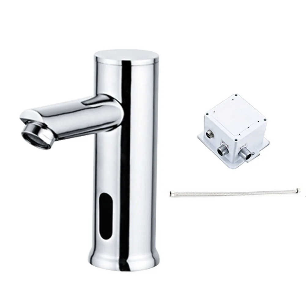 

Sink Tap Automatic Sensor Basin Faucet Electric Cold Water Accessories Modern Battery Powered Home Single Hole Kitchen Bathroom
