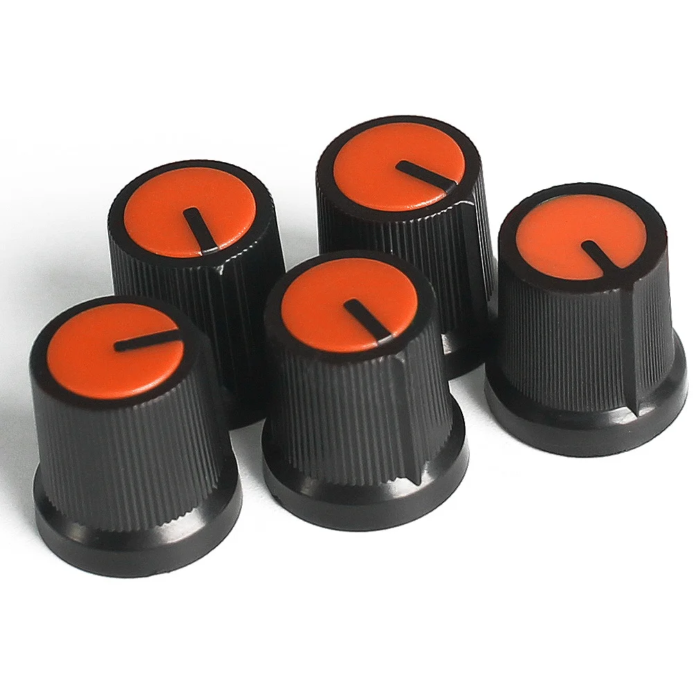 

10PCS AG3 WH148 Potentiometer Switch Knob Cap 15x15MM Orange Plastic Knobs Plum Handle