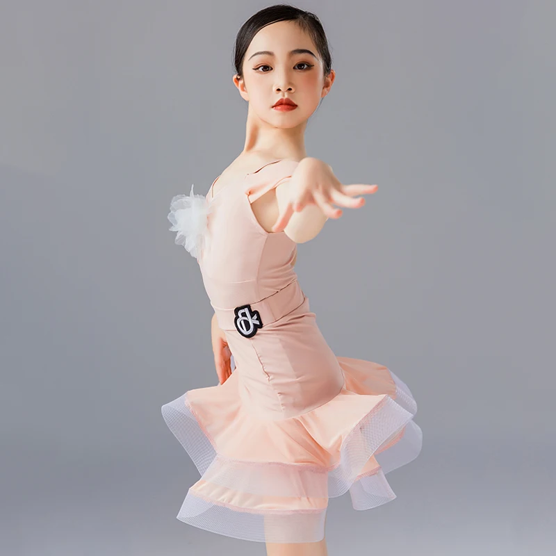 Детская летняя одежда для латиноамериканских танцев тренировок ча-румбы