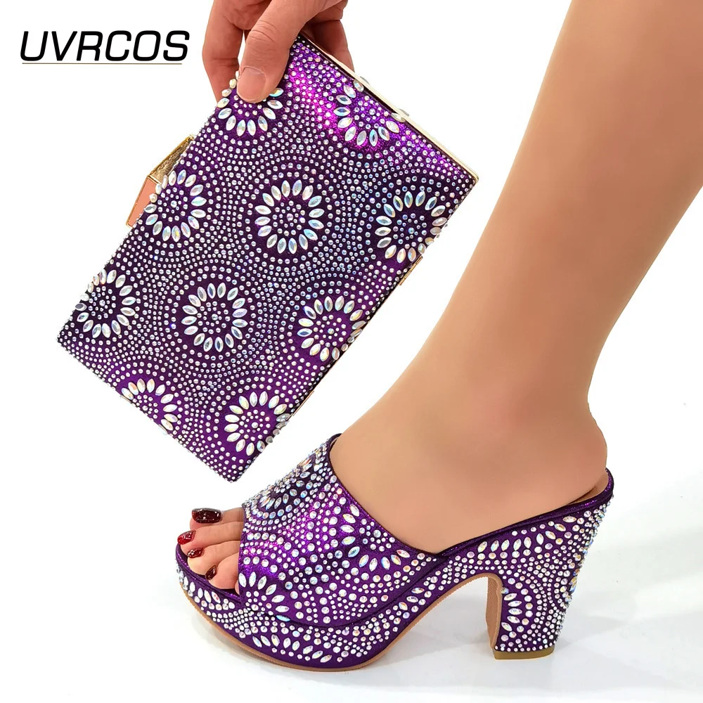 

Classics Style 2022 African Shoe And Bag Set For Party African Shoe With Matching Bag Matching Blue Color Shoe And Bag for Party