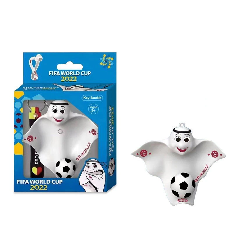 

2022 Qatar World Cup Mascot Kawaii La’eeb Keychain Football Lovers Gift Soccer World Cup Souvenir Pendant Toys Gift