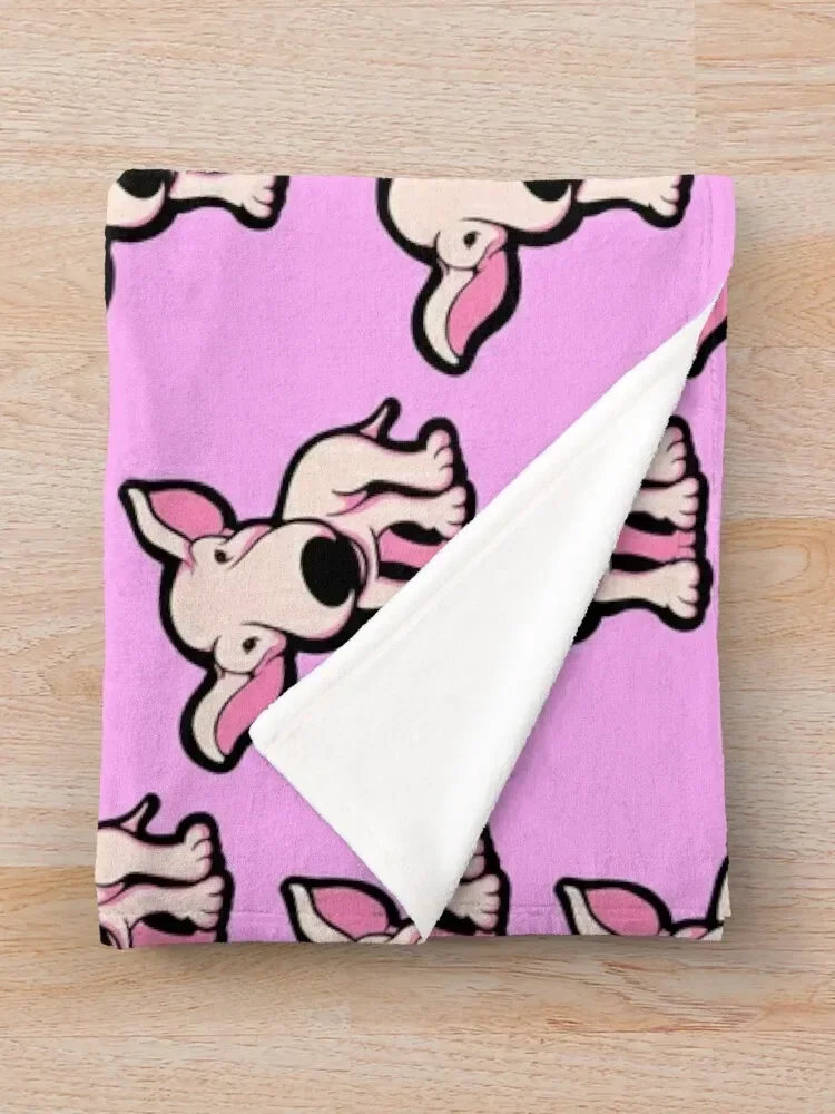 Одеяло бледно-розовое клетчатое для маленьких щенков