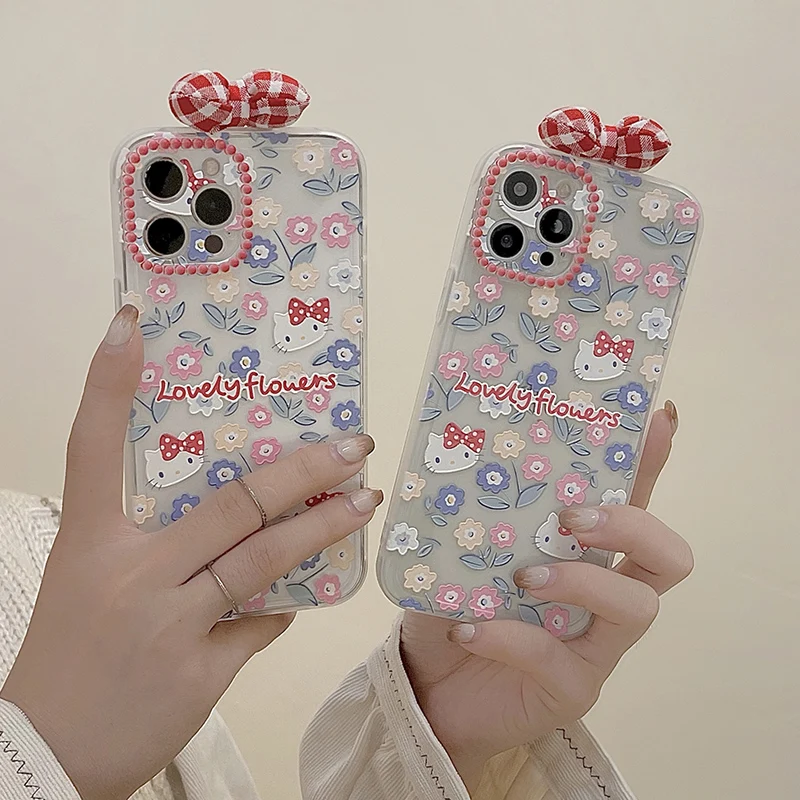 

BANDAI Hello Kitty Cartoon Kawaii Cat Phone Case For IPhone 11 12 7 8P X XR XS XS MAX 11 12 pro 13 Pro max case