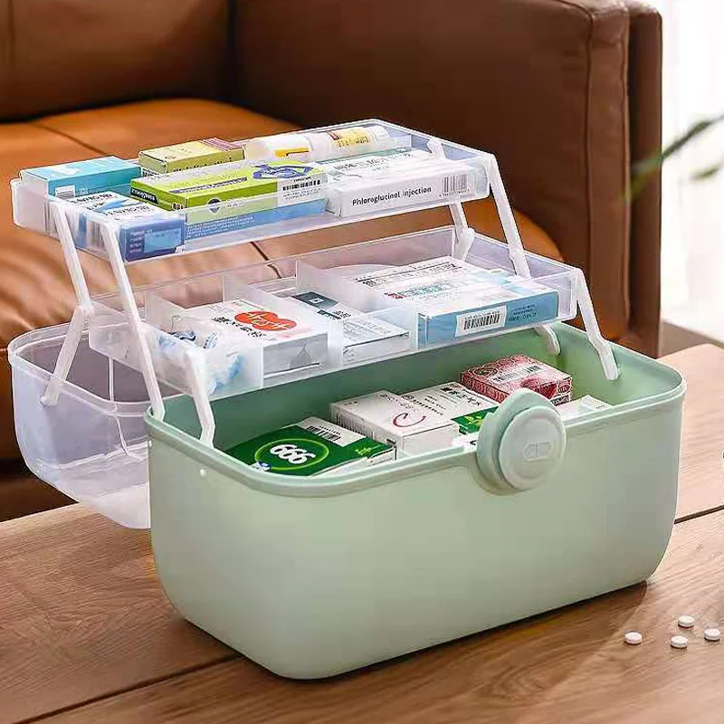 

Large Capacity Family Medicine Organizer Box Multi Layers First Aid Kit Medicine Storage Container Family Emergency Kit Box
