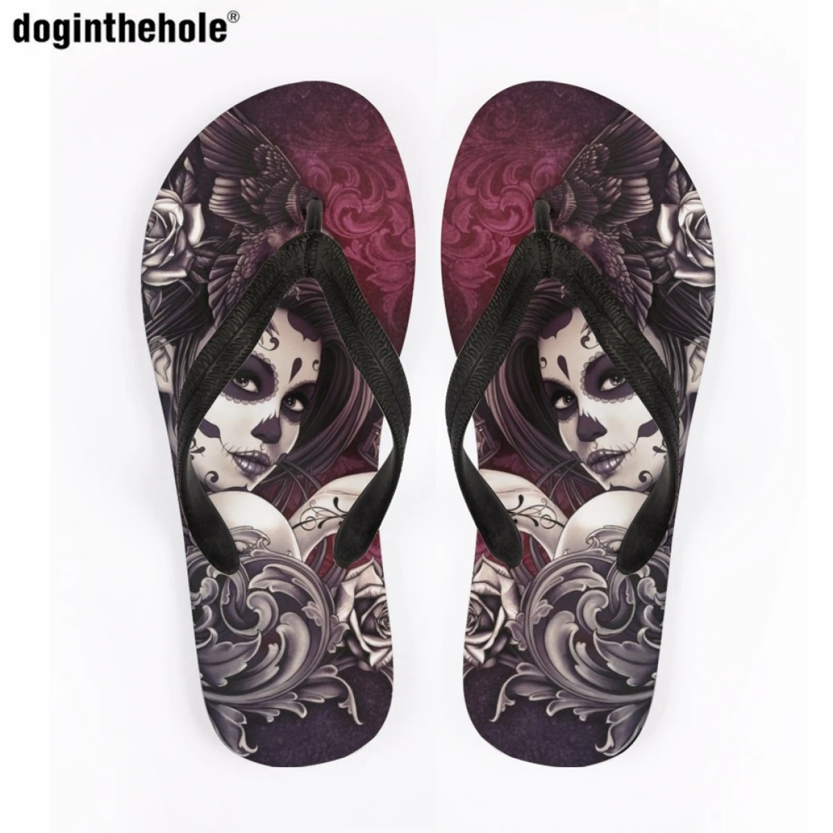 

Летние женские модные домашние тапочки Doginthehole, Нескользящие шлепанцы для мужчин, новые популярные дизайнерские пляжные сандалии с черепами для девушек