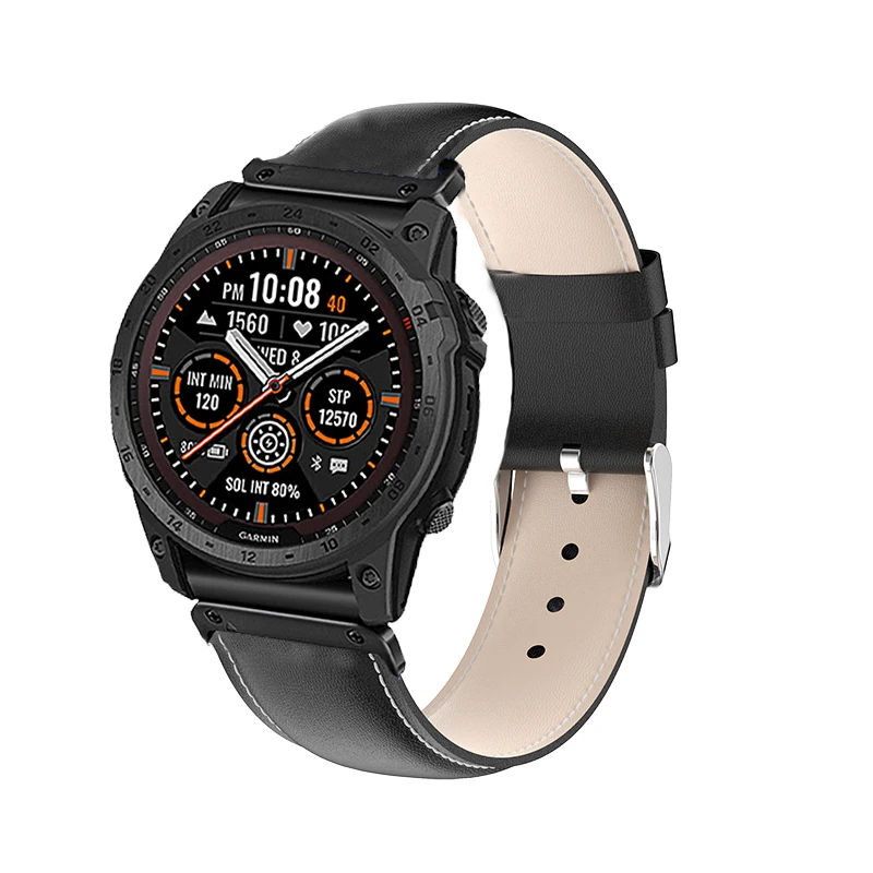 Кожаный ремешок Quickfit 20, 22, 26 мм для часов Garmin Fenix 5 6 6S 7 Pro 7S 7X 8 AMOLED 43 47 51 Enduro 1 2 3 Approach S70 Band (art.: 3920cc95b264a) - 3920cc95b264a