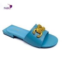 fabio penny new plain color ladys flat slippers holiday casual comfortable ladys slippers italian style clasp ladys shoes