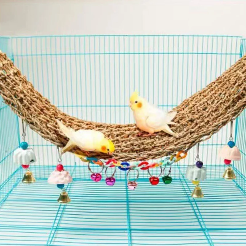 

Bird Climbing Net Climbing Net Hammock Hanging On Parrot Cage Climbing Ropes Ladder Chew Toys For Birds 29X7inch