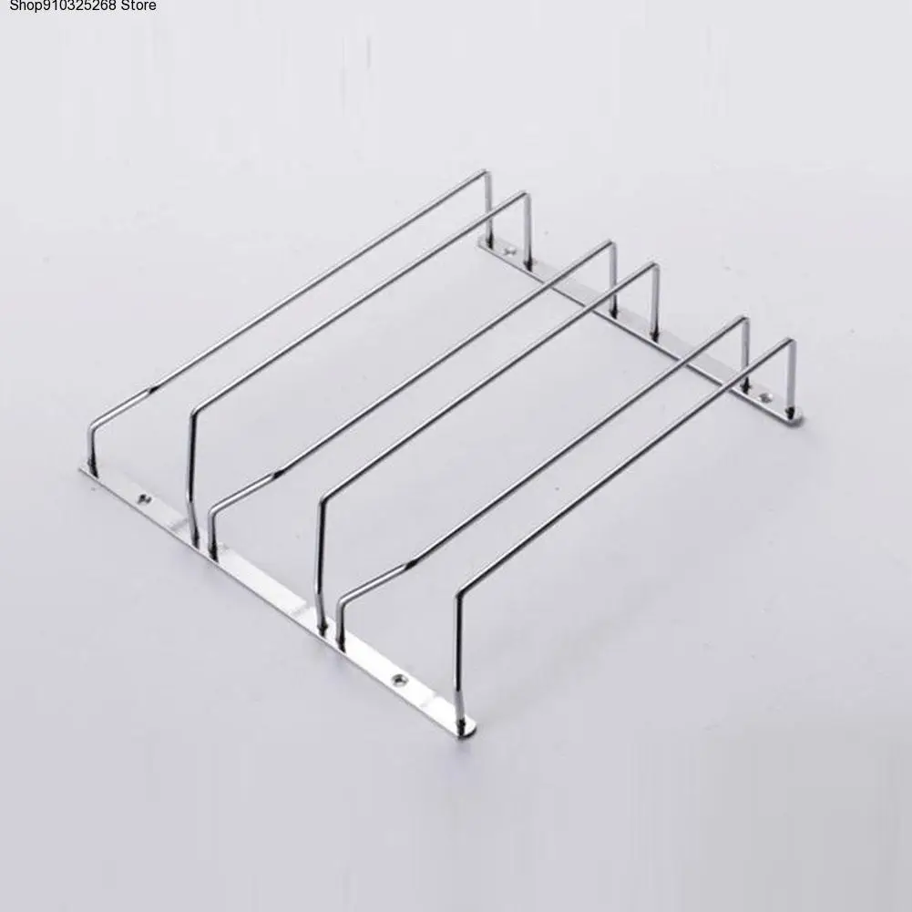 

1 Pcs 1-5 Rows Stainless Steel Wall Mount Stemware Wine Glass Hanging Rack Holder Shelf