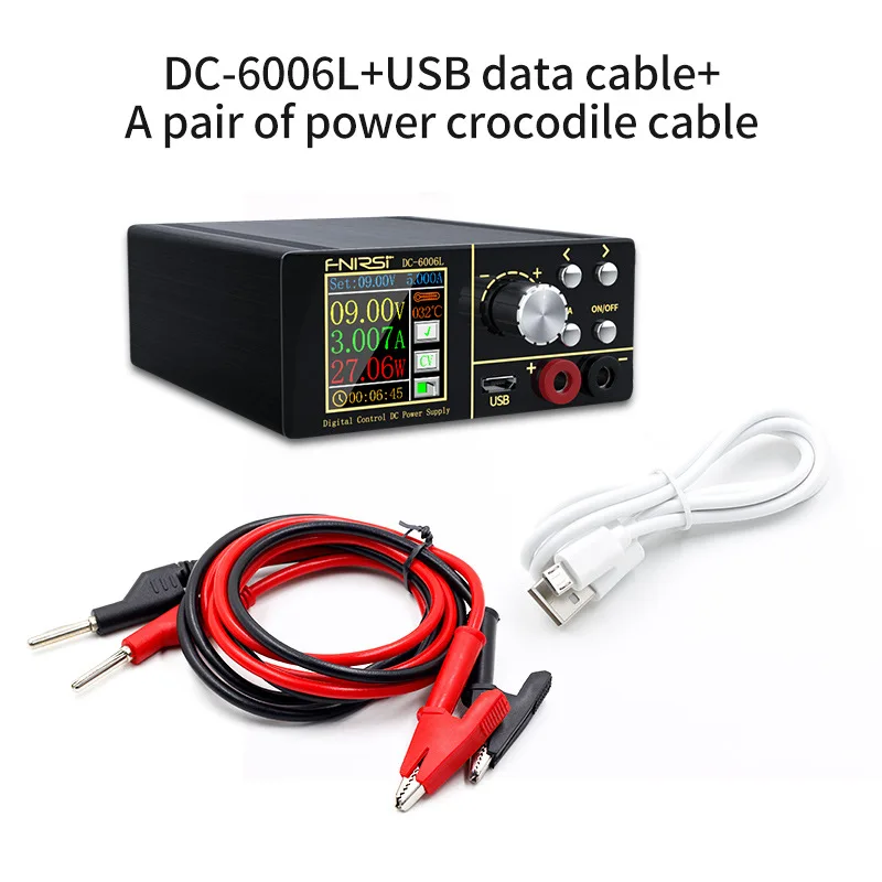 

Регулируемый источник питания постоянного тока DC6006L, 1,44 дюйма, 80 Вт, ЖК-экран высокого разрешения, цифровой понижающий Регулируемый источни...